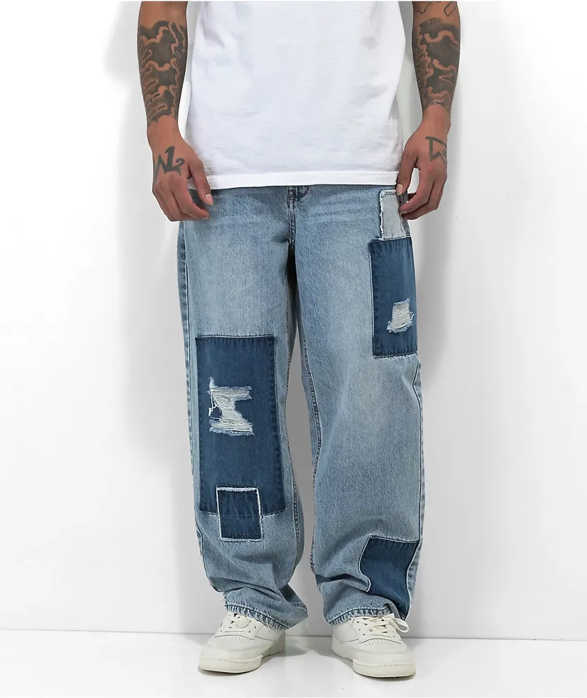 Empyre Loose Fit Blue Denim Skate Pants