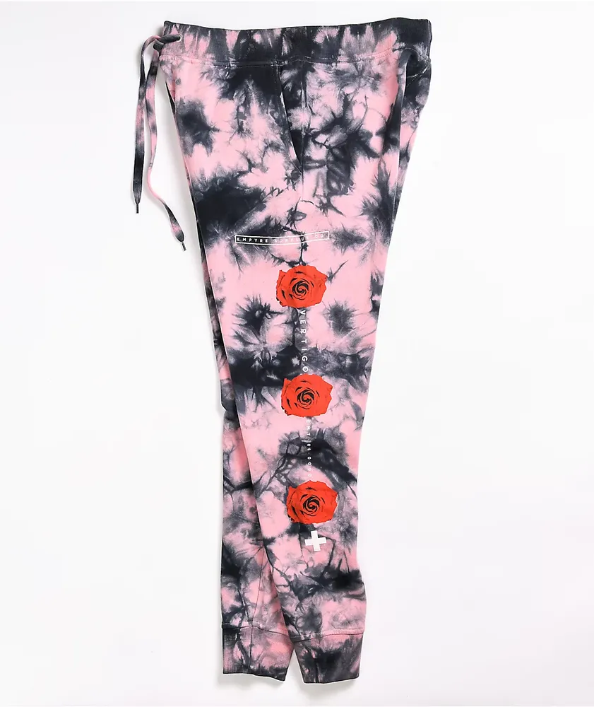 Empyre Kids' Hazy Rose Black Tie Dye Jogger Sweatpants