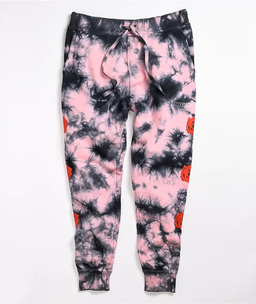 Empyre Peony Hazy Pink & Black Tie Dye Jogger Sweatpants