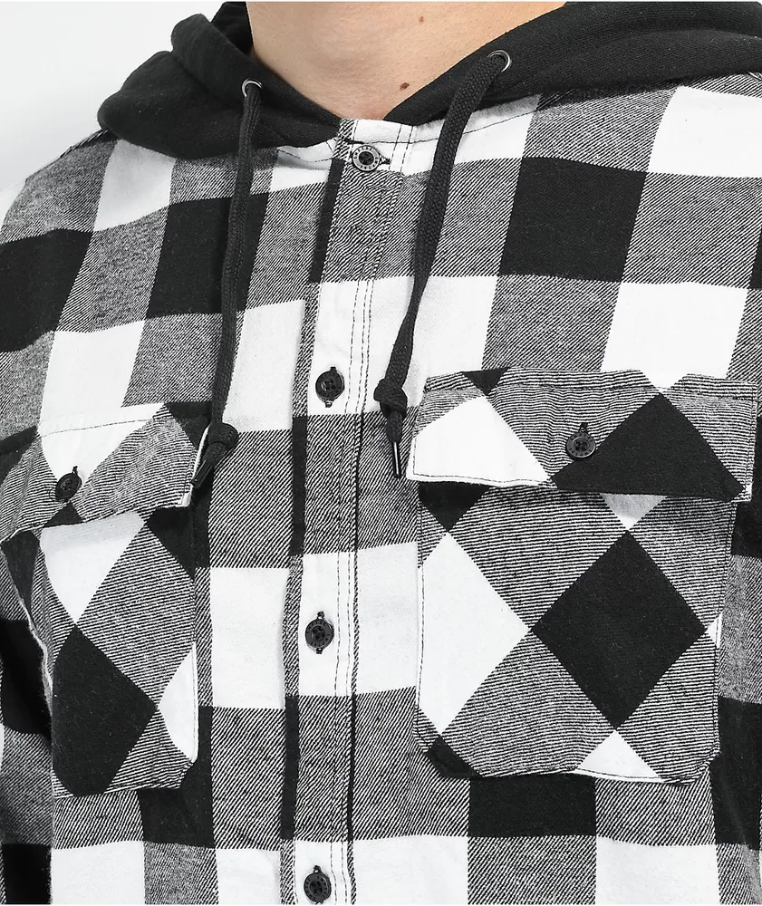 Empyre Prime Black & White Hooded Flannel Shirt