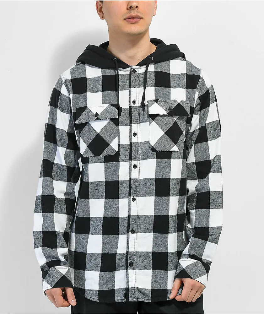 Empyre Prime Black & White Hooded Flannel Shirt