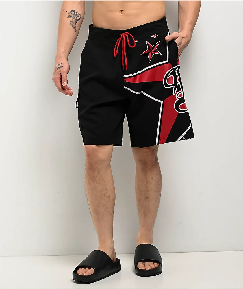 Empyre Rail Star Black Cargo Board Shorts