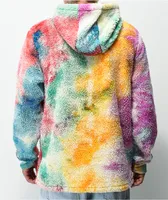 Empyre Rainbow Tie Dye Sherpa Fleece Hoodie