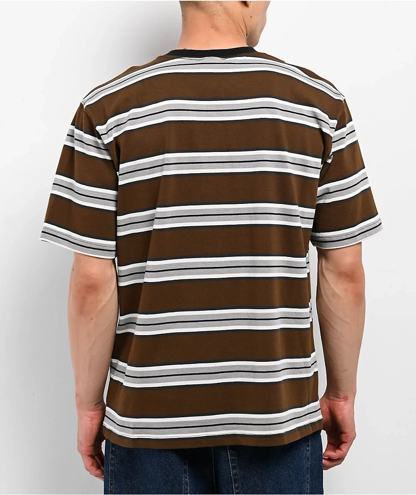 Empyre Razor Stripe Brown Knit T-Shirt