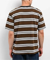 Empyre Razor Stripe Brown Knit T-Shirt