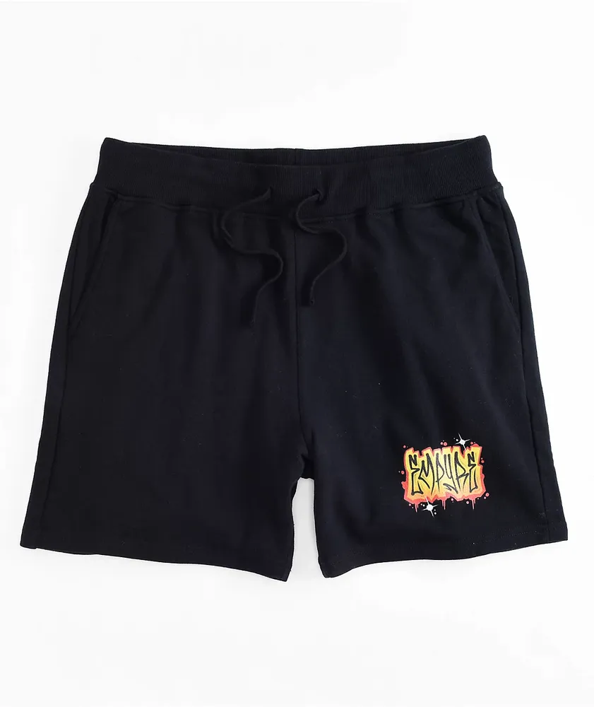 Empyre Y2K Digi Black Sweat Shorts