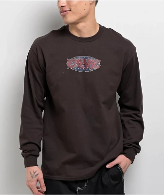 Empyre Retro Logo Brown Long Sleeve T-Shirt