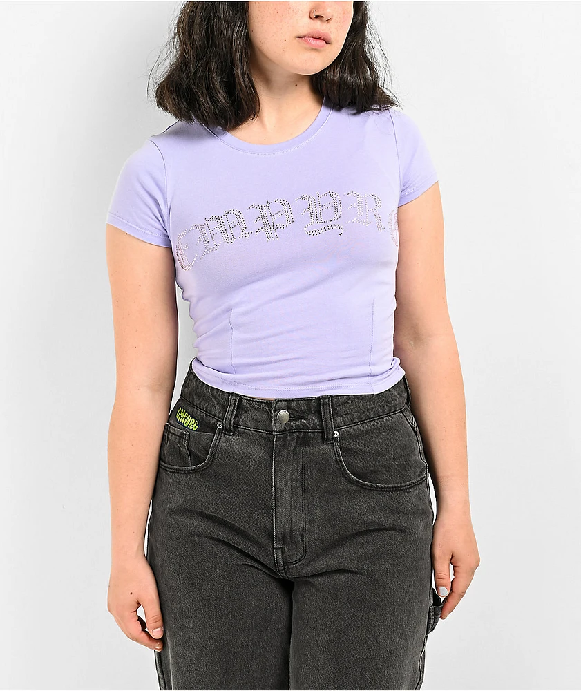 Empyre Rhinestone Gothic Purple Crop T-Shirt