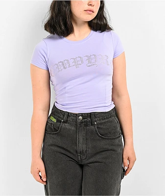 Empyre Rhinestone Gothic Purple Crop T-Shirt