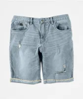 Empyre Richmond Aged Medium Blue Denim Shorts