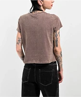 Empyre Ricky Brown Wash Crop T-Shirt