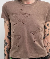 Empyre Ricky Deep Taupe Wash Crop T-Shirt