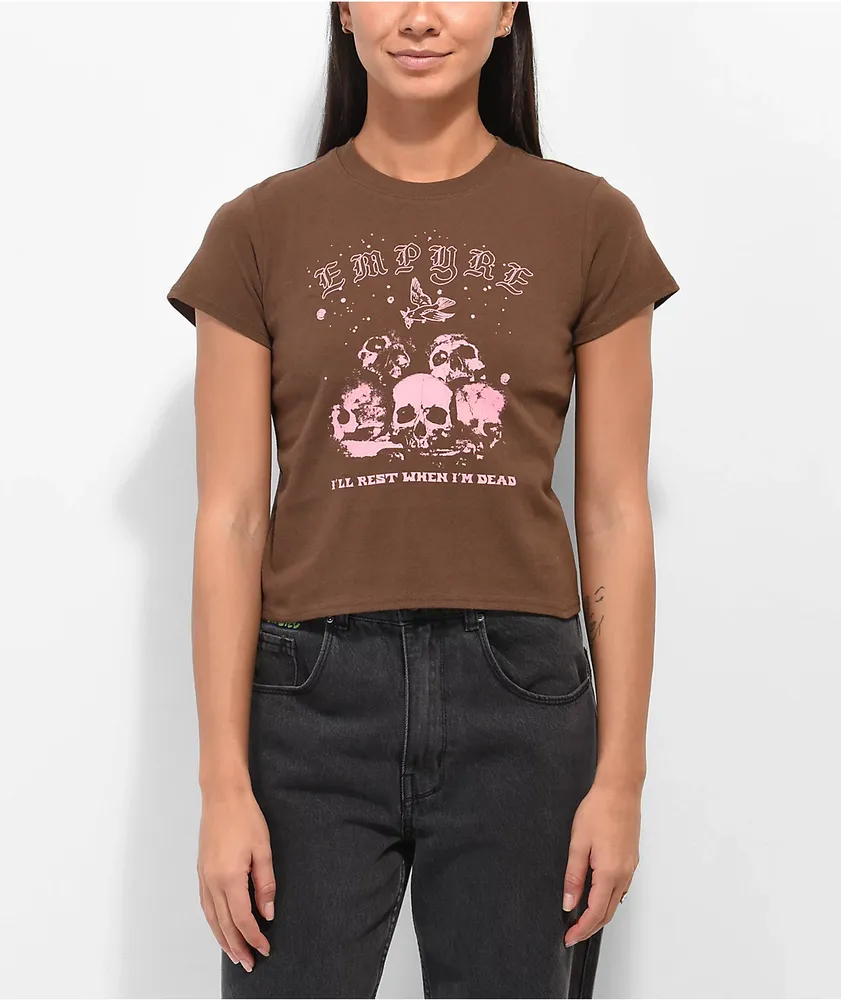 Empyre Ricky Ill Rest Brown Crop T-Shirt