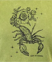 Empyre Ricky Scorpion Green Wash Crop T-Shirt