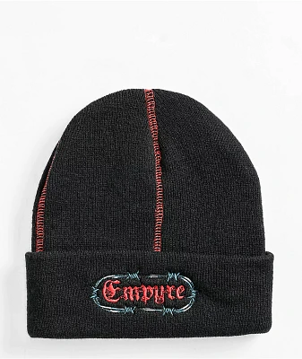 Empyre Rival Contrast Stitch Black Beanie