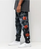 Empyre Rose Hazy Black Tie Dye Jogger Sweatpants