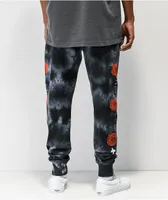 Empyre Rose Hazy Black Tie Dye Jogger Sweatpants