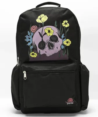 Empyre Rose Skull Black Backpack