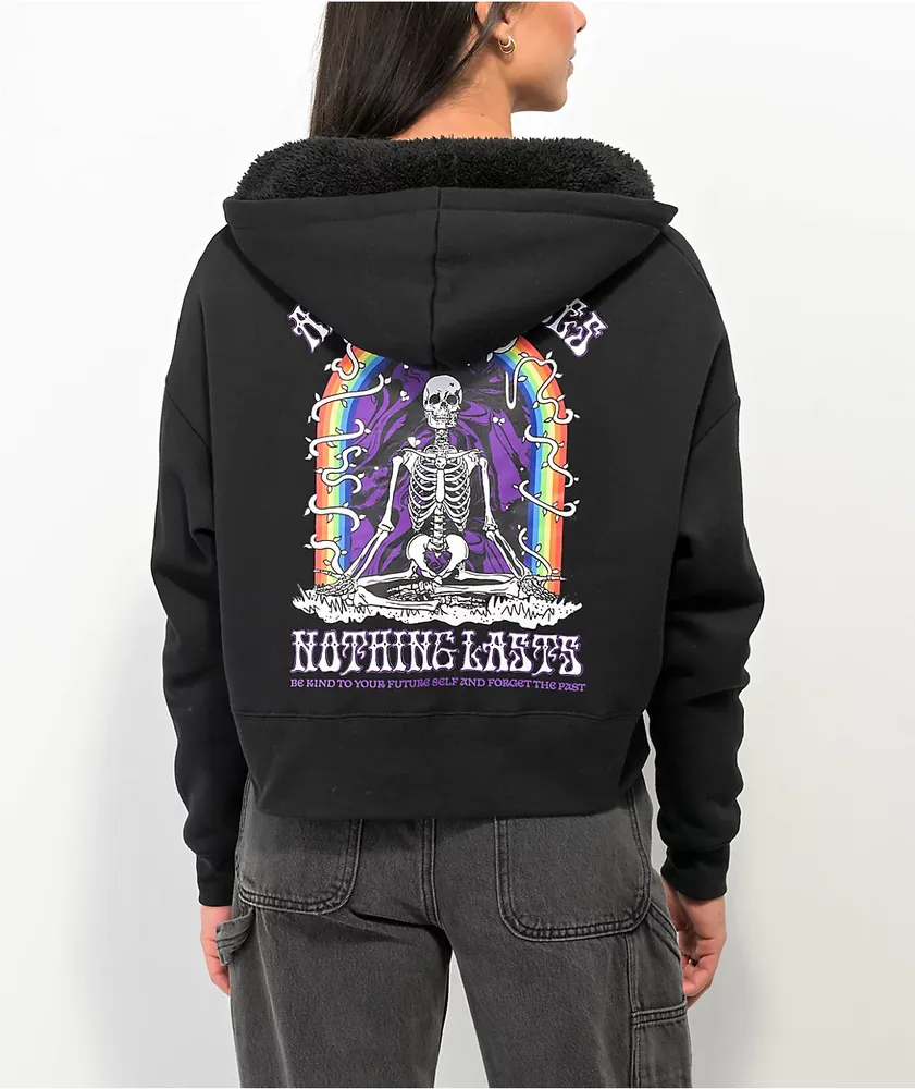 Empyre Rosine Black Sherpa Zip Hoodie