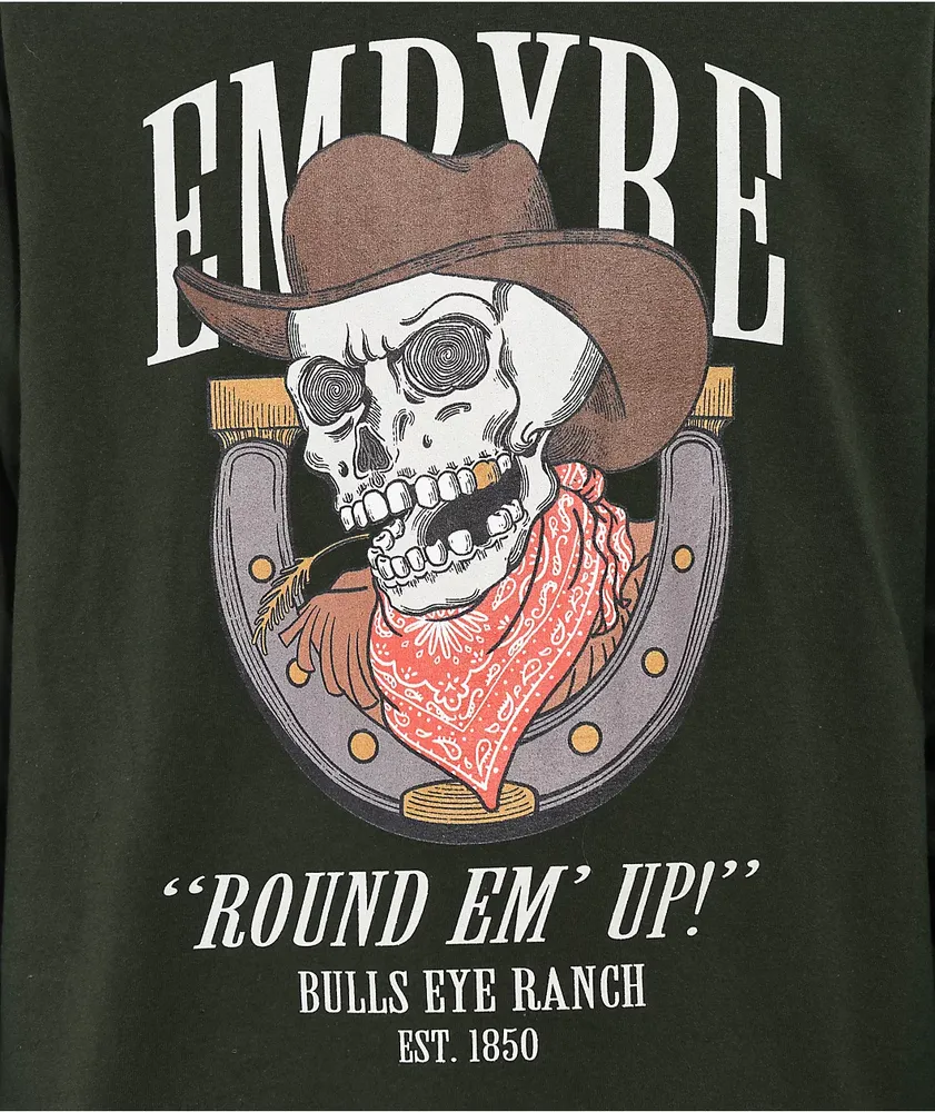 Empyre Round Em Up Dark Green Long Sleeve T-Shirt