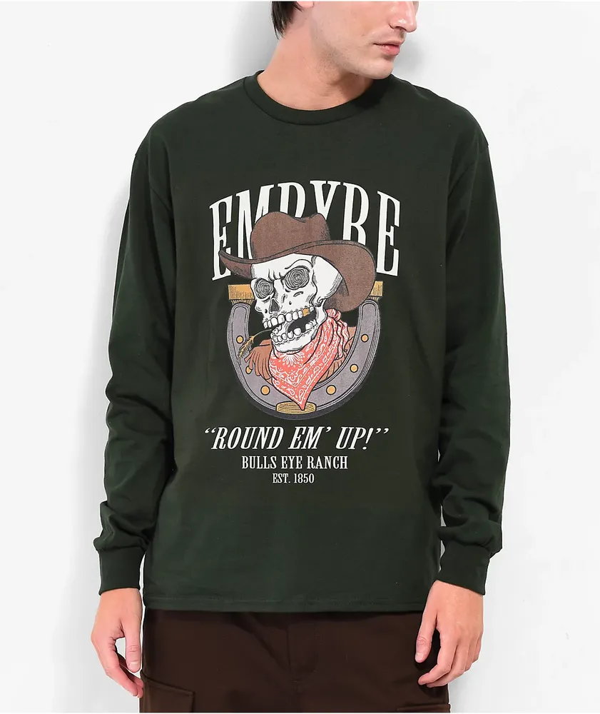 Empyre Round Em Up Dark Green Long Sleeve T-Shirt