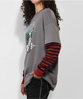 Empyre Roxie Love Song Grey & Red 2fer Long Sleeve T-Shirt