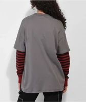 Empyre Roxie Love Song Grey & Red 2fer Long Sleeve T-Shirt