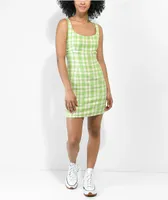 Empyre Sasha Green Plaid Tank Dress