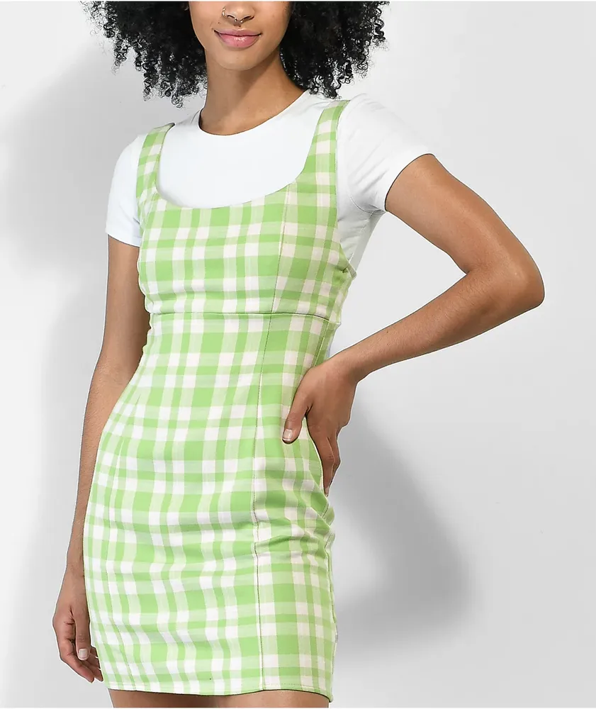 Empyre Sasha Green Plaid Tank Dress