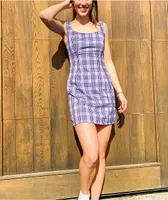 Empyre Sasha Purple Plaid Tank Dress