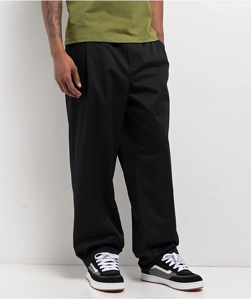 Empyre School Black Loose Skate Pleated Chino Pants
