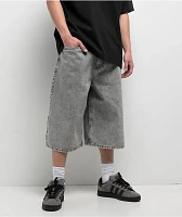 Empyre Scramble Ultra Wide Grey Wash Denim Skate Shorts
