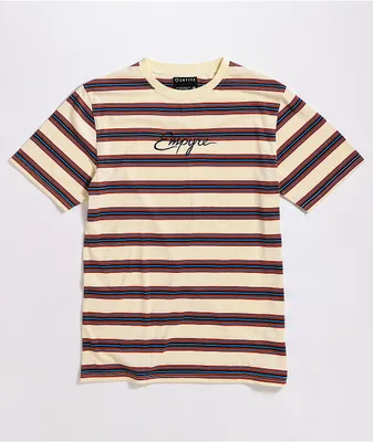 Empyre Script Stripe Cream T-Shirt