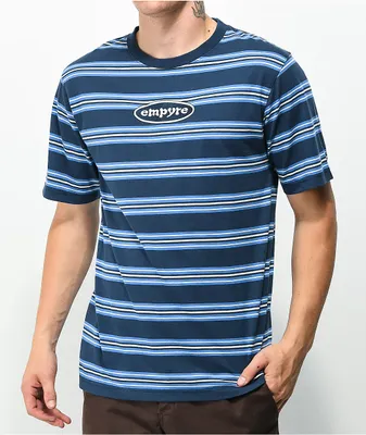 Empyre Scripts Blue, Navy & White Stripe Knit T-Shirt
