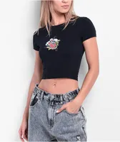 Empyre Serina Skull Black Crop T-Shirt