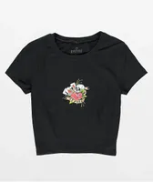 Empyre Serina Skull Black Crop T-Shirt