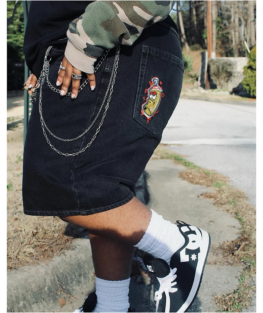 Empyre Shmutz Black Denim Skate Shorts