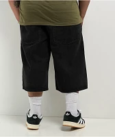 Empyre Shmutz Ultra Wide Black Denim Skate Shorts