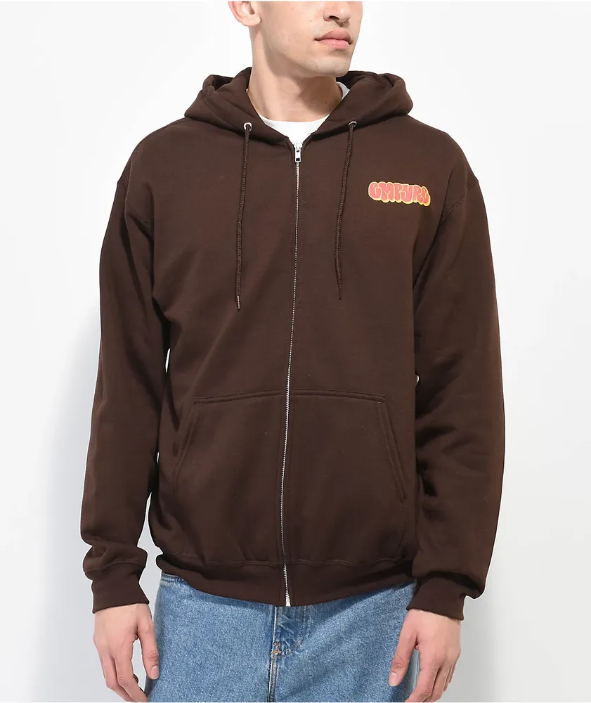 Empyre Sk8 Graffiti Logo Brown Zip Hoodie