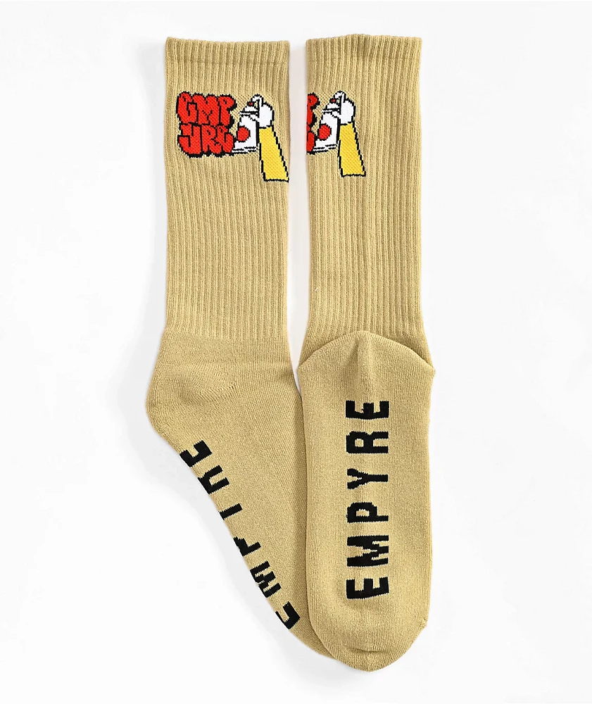 Empyre Skate 3 Pack Tan Crew Socks