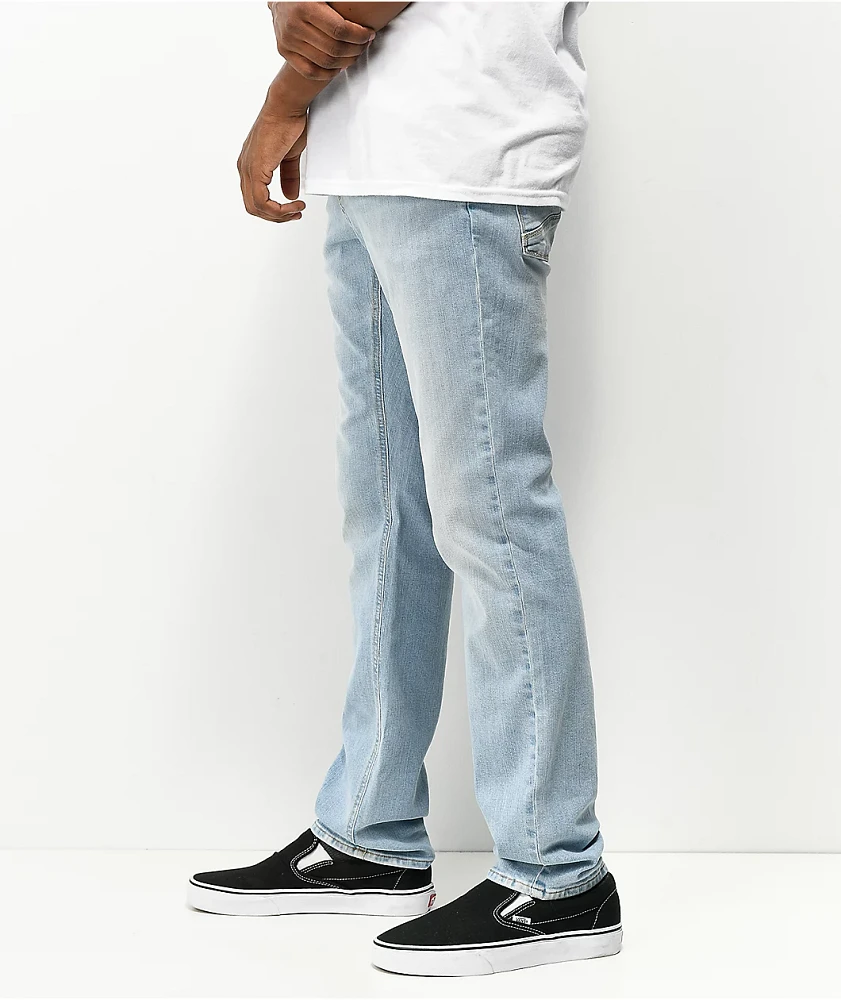 Empyre Skeletor Sprinted Light Blue Wash Skinny Jeans