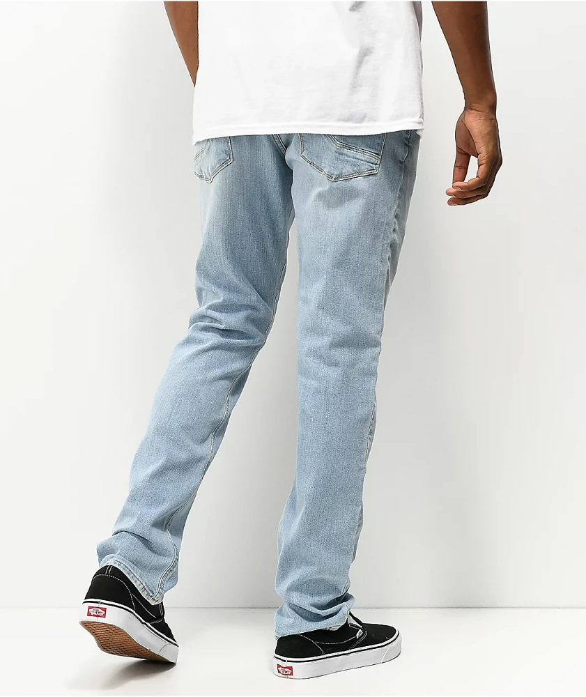 Empyre Skeletor Sprinted Light Blue Wash Skinny Jeans