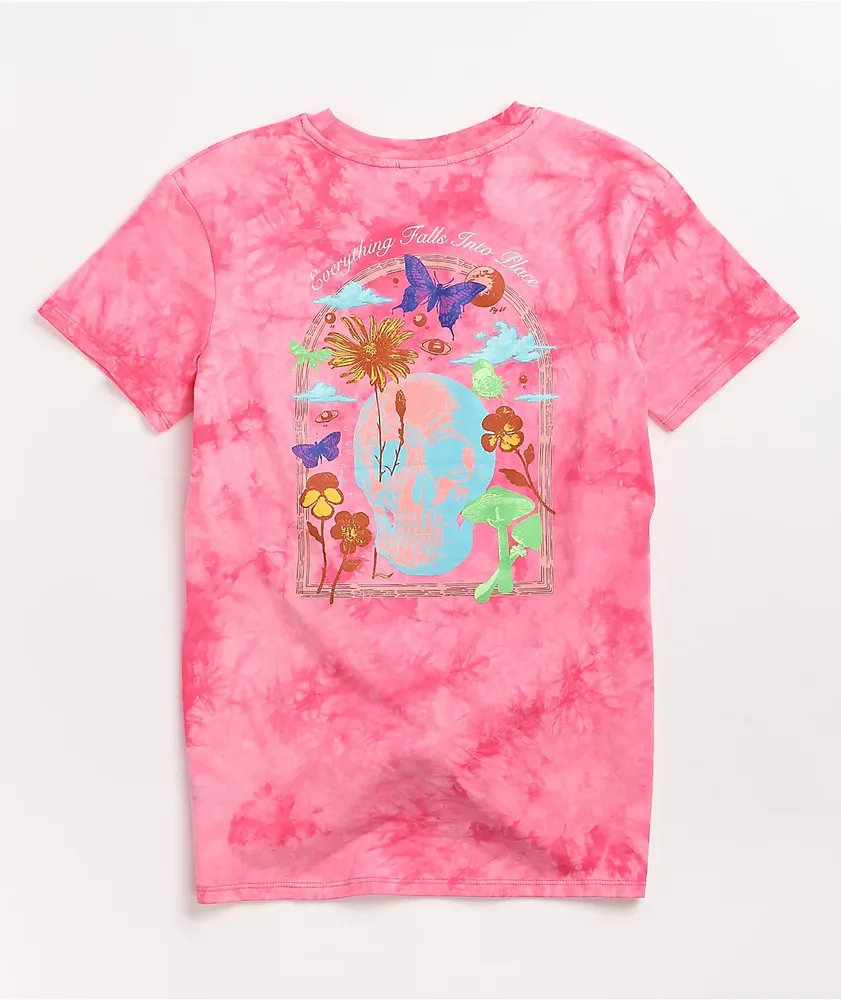 Empyre Sloane Skull Garden Pink Tie Front T-Shirt