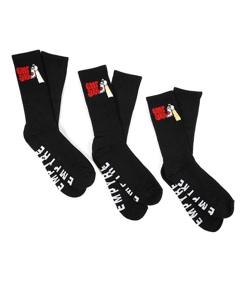 Empyre Spray Can Black 6-Pack Crew Socks