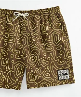 Empyre Squiggle Floater Brown Board Shorts