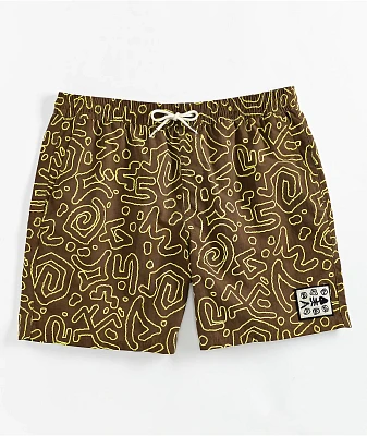Empyre Squiggle Floater Brown Board Shorts