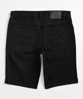 Empyre State Black Destroyed Denim Shorts