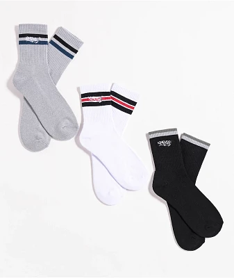 Empyre Stripe Logo Black, White, & Grey 3-Pack Ankle Socks