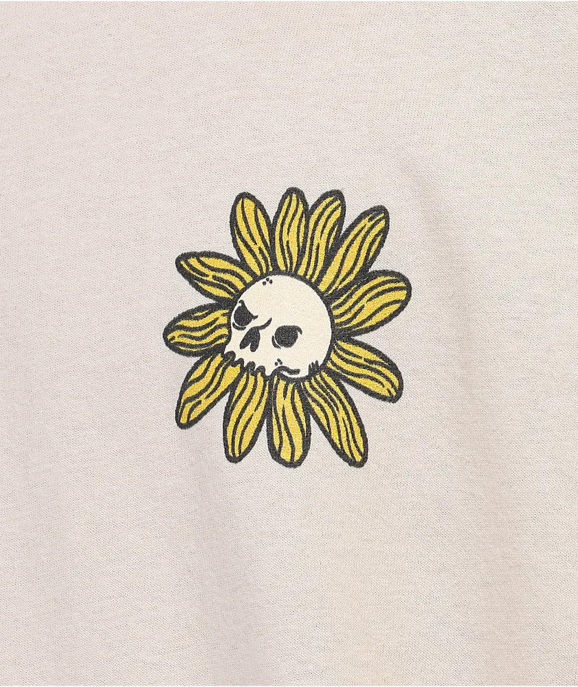 Empyre Sunflower Skull Tan T-Shirt