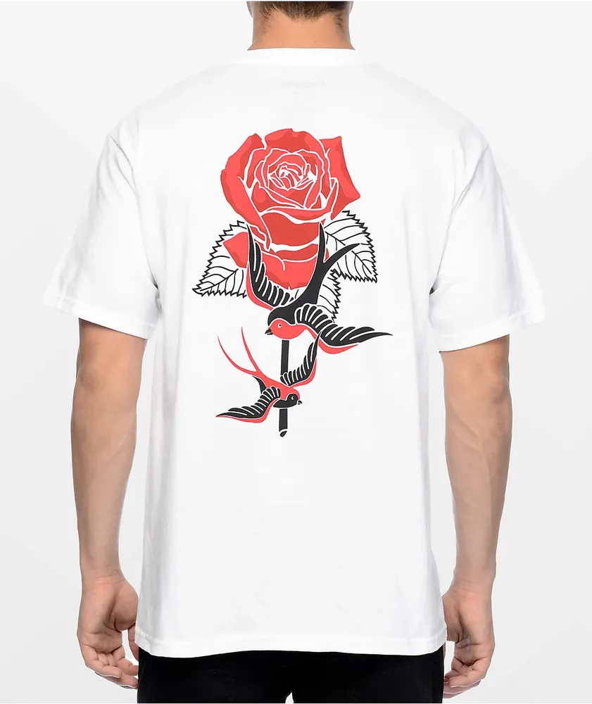 Empyre Swallows And Roses White T-Shirt